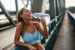 visual working out drinking water